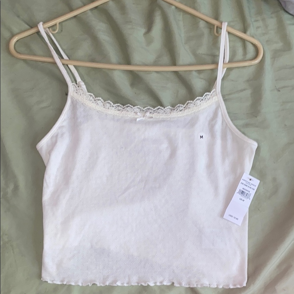 Elegant Cream Lace Trim Camisole